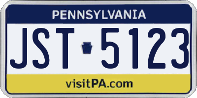 PA license plate JST5123