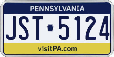 PA license plate JST5124