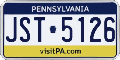PA license plate JST5126