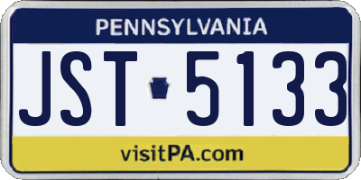PA license plate JST5133