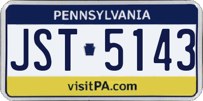 PA license plate JST5143