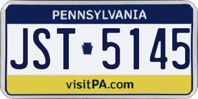 PA license plate JST5145