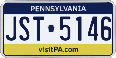PA license plate JST5146