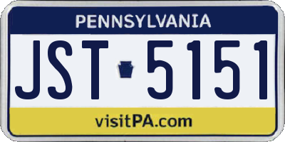 PA license plate JST5151
