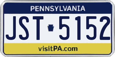 PA license plate JST5152