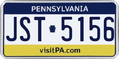 PA license plate JST5156