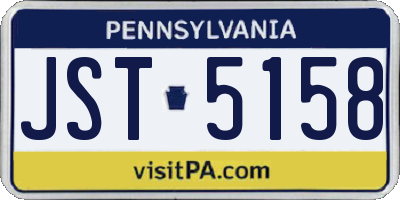 PA license plate JST5158