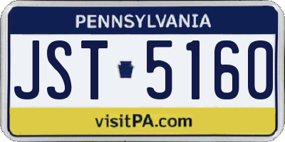 PA license plate JST5160