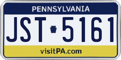 PA license plate JST5161