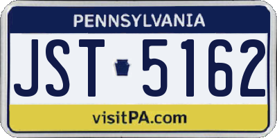PA license plate JST5162