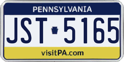 PA license plate JST5165