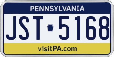 PA license plate JST5168