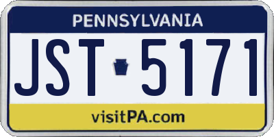 PA license plate JST5171