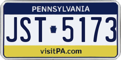 PA license plate JST5173