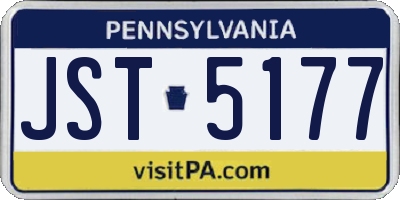PA license plate JST5177