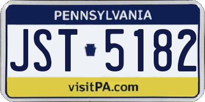 PA license plate JST5182