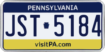 PA license plate JST5184