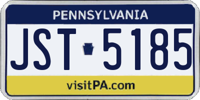 PA license plate JST5185