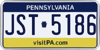PA license plate JST5186