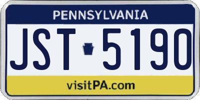 PA license plate JST5190