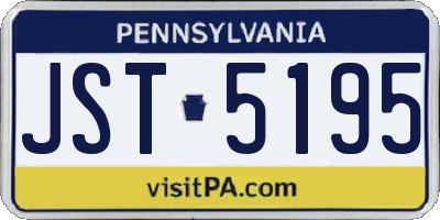 PA license plate JST5195