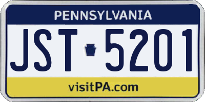PA license plate JST5201