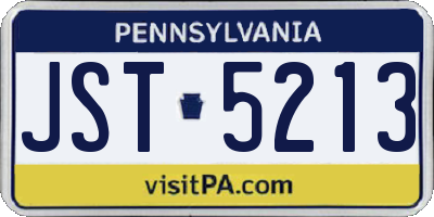 PA license plate JST5213