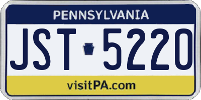 PA license plate JST5220