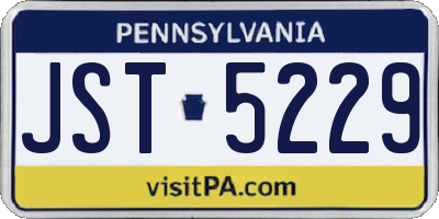 PA license plate JST5229