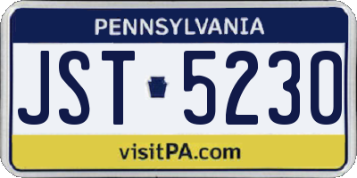 PA license plate JST5230