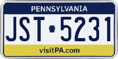 PA license plate JST5231
