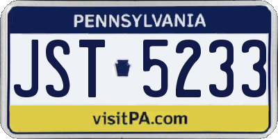 PA license plate JST5233