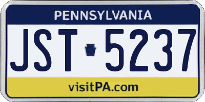 PA license plate JST5237