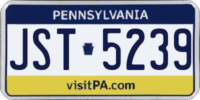 PA license plate JST5239