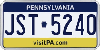 PA license plate JST5240