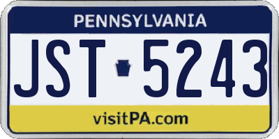 PA license plate JST5243