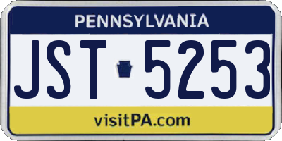 PA license plate JST5253