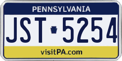 PA license plate JST5254