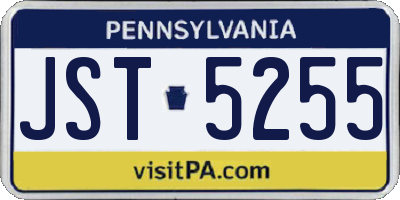 PA license plate JST5255