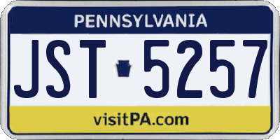 PA license plate JST5257
