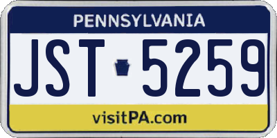 PA license plate JST5259