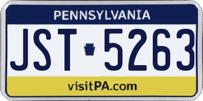 PA license plate JST5263