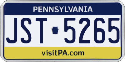 PA license plate JST5265