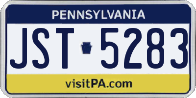 PA license plate JST5283