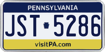 PA license plate JST5286