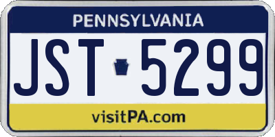 PA license plate JST5299