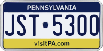 PA license plate JST5300