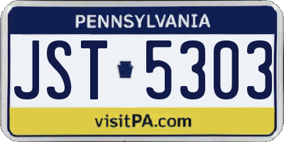 PA license plate JST5303