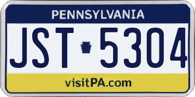 PA license plate JST5304