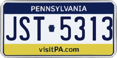 PA license plate JST5313